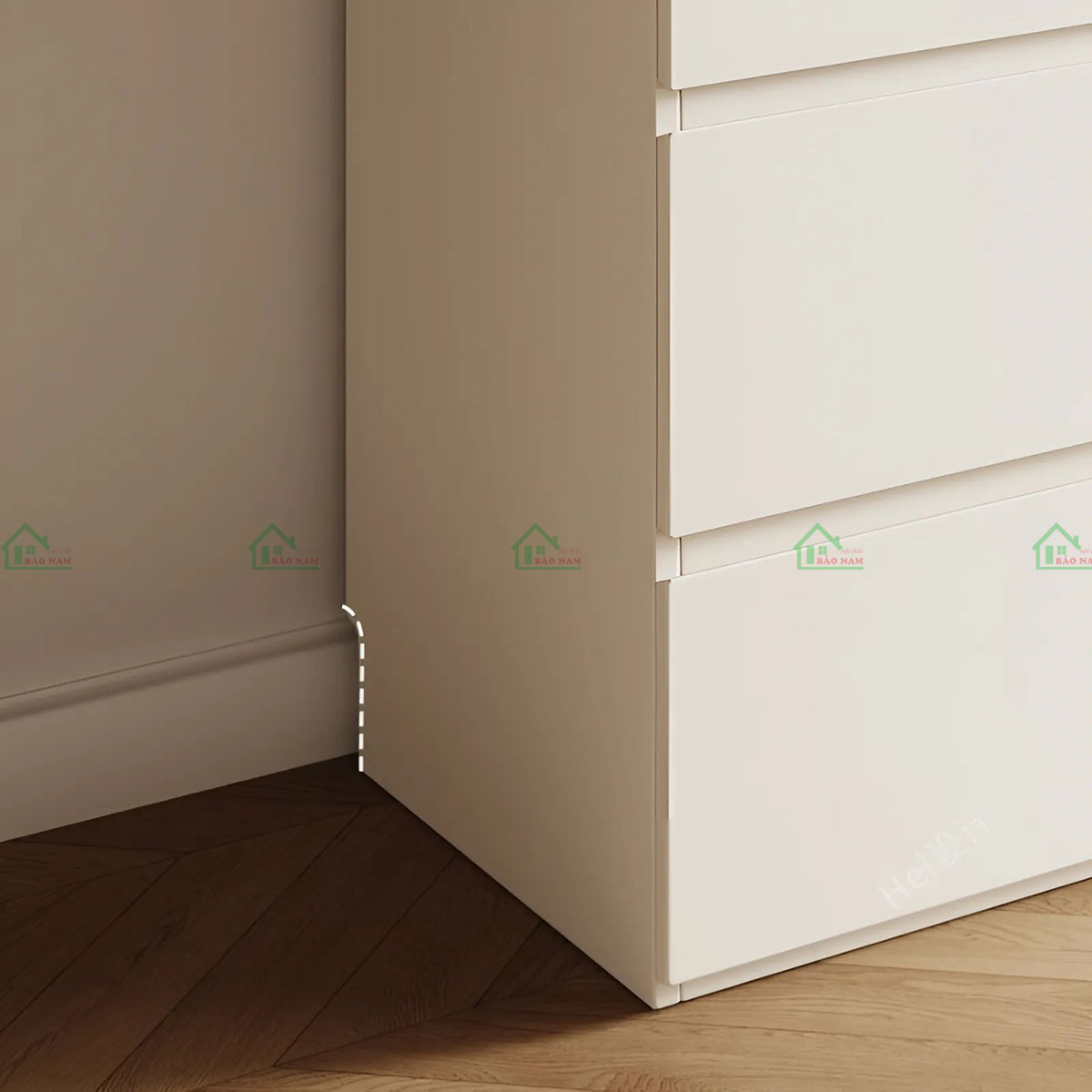 Tủ áo MDF Melamine TA80 thiết kế chắc chắn, màu trắng tinh tế