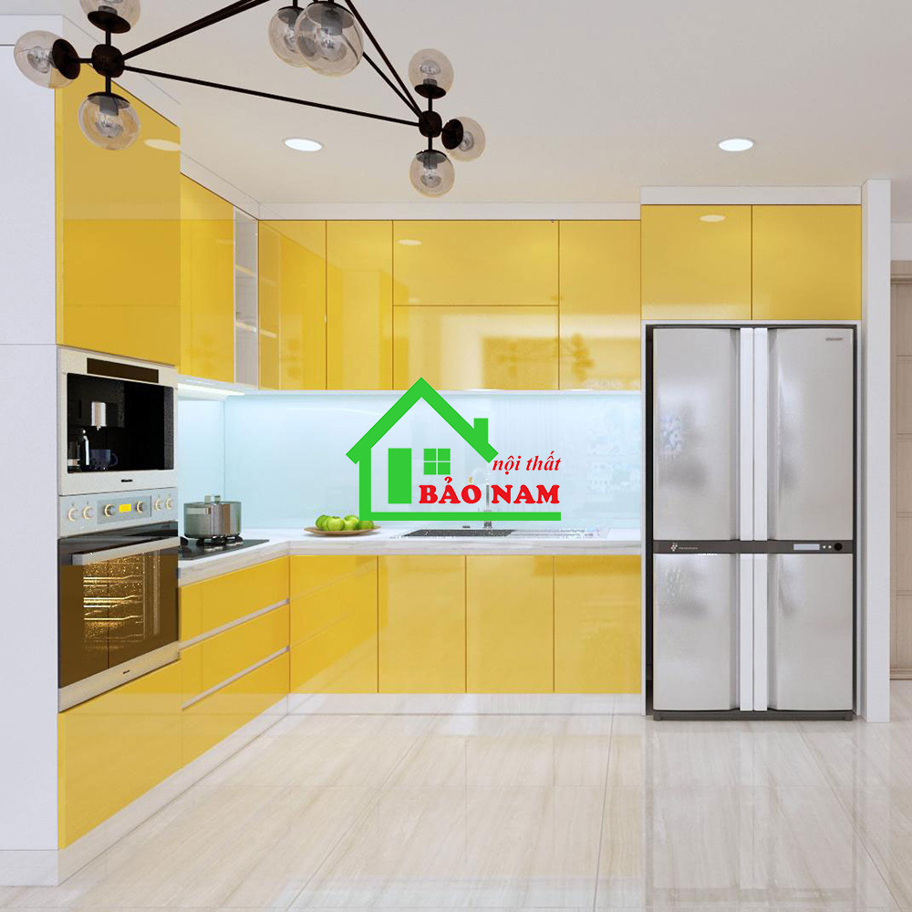 Thiết kế thi công tủ bếp acrylic an cường