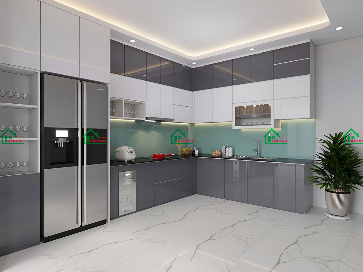 Tủ Bếp Acrylic An Cường Đẹp Hiện Đại TBA38
