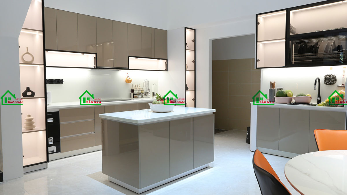 Mẫu Tủ Bếp Acrylic An Cường Đẹp Hiện Đại TBA47