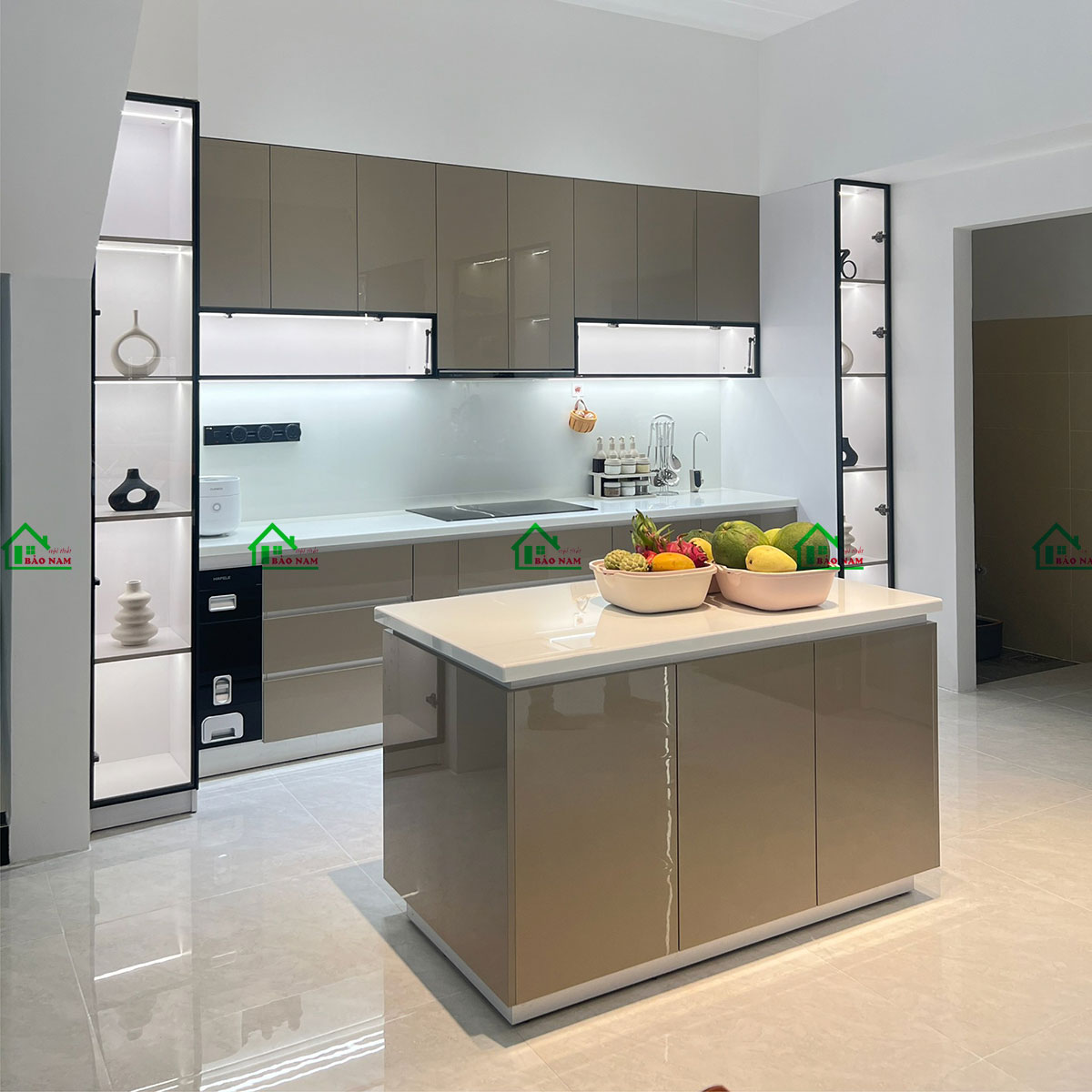 Thiết Kế Mẫu Tủ Bếp Acrylic An Cường Đẹp Hiện Đại TBA47