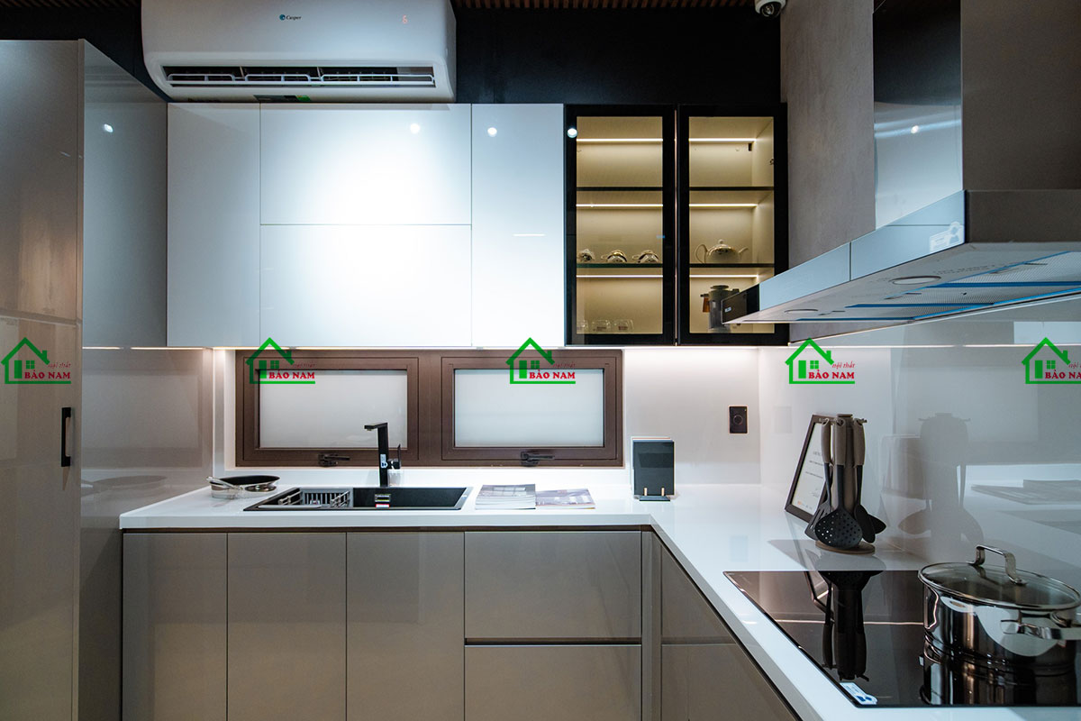 Tủ Bếp Acrylic An Cường Đẹp Hiện Đại TBA48