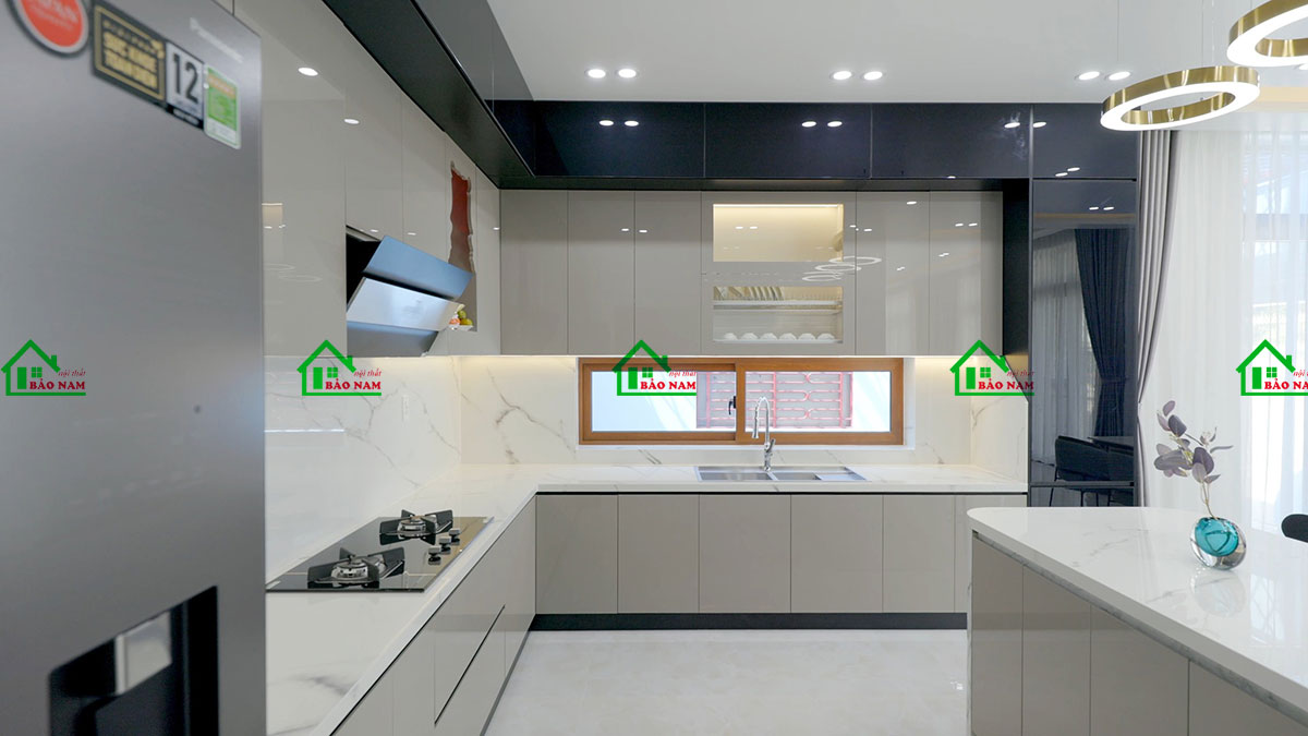 Tủ Bếp Acrylic An Cường Đẹp Hiện Đại TBA49