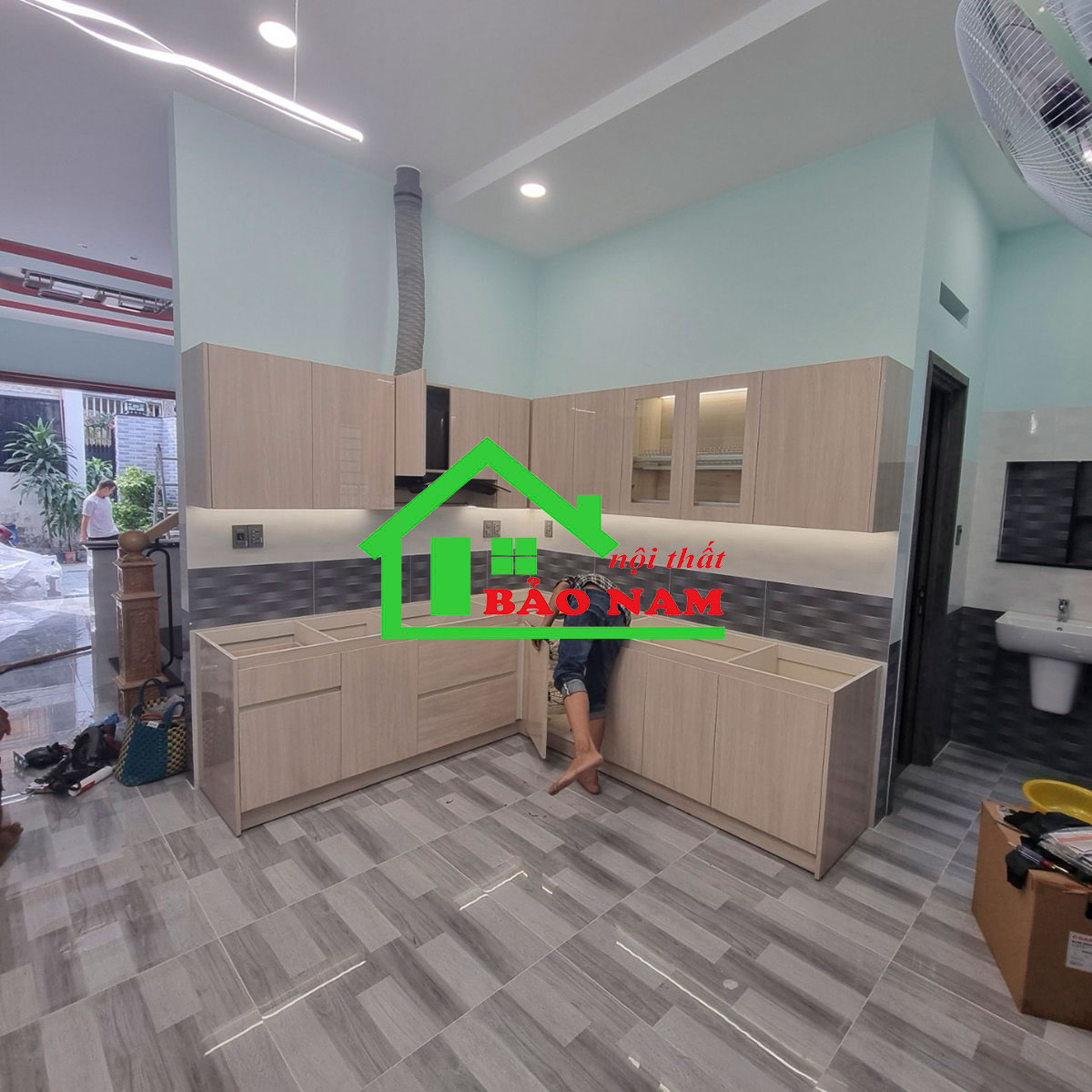 Hình ảnh thực tế: Lắp đặt Tủ bếp Acrylic TBA66 An Cường - Nội Thất Bảo Nam