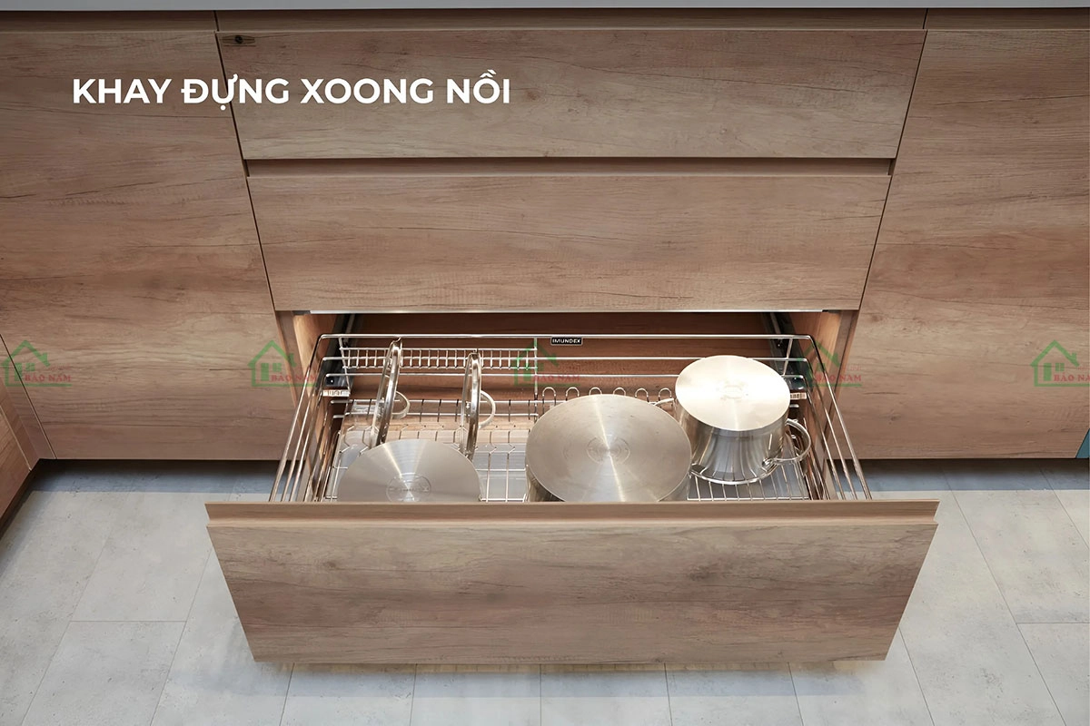 Giá đựng xoong chảo bằng inox 304 cao cấp, thiết kế trong cánh tủ linh hoạt