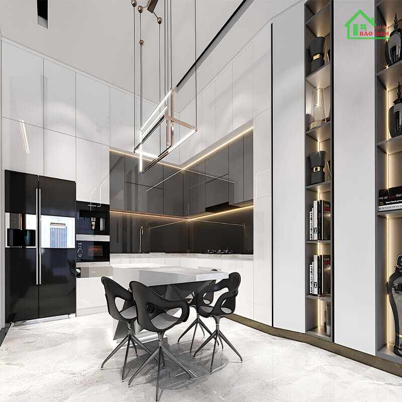 Thiết kế tủ bếp acrylic hiện đại