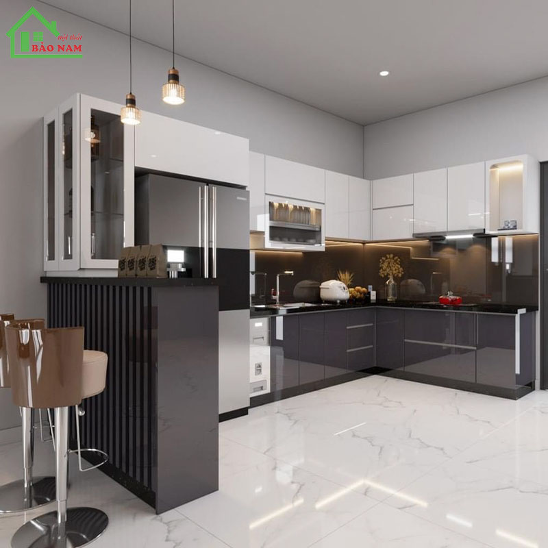 Tủ Bếp Acrylic Đẹp Hiện Đại TBA18