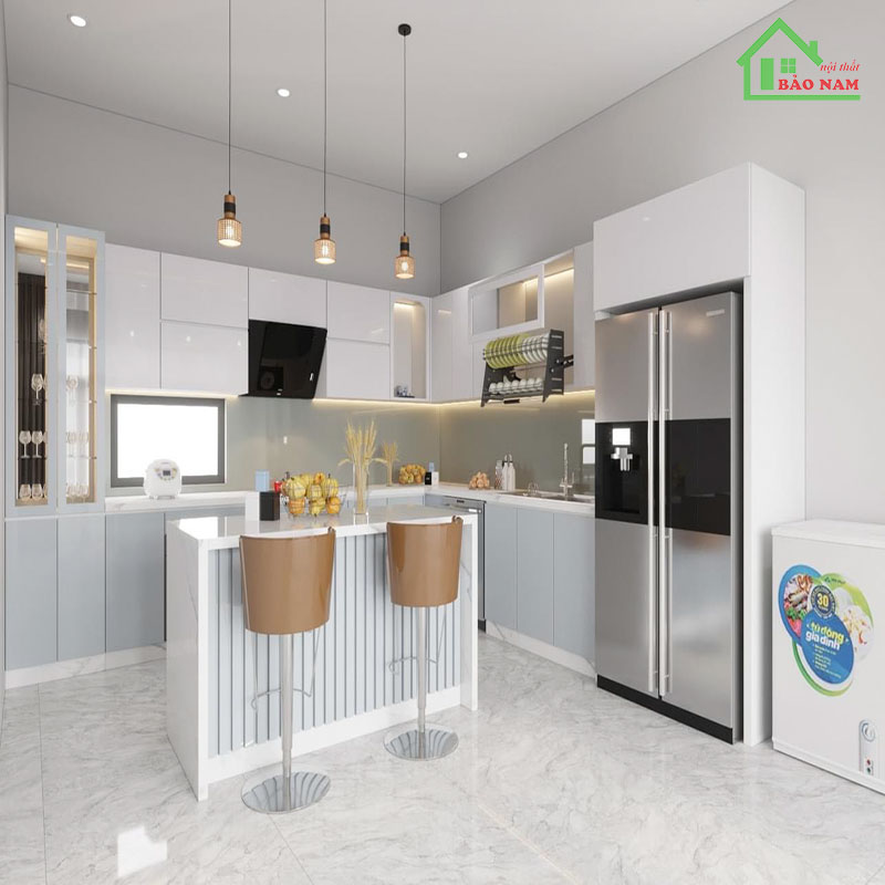 TỦ BẾP ACRYLIC ĐẸP HIỆN ĐẠI TBA19