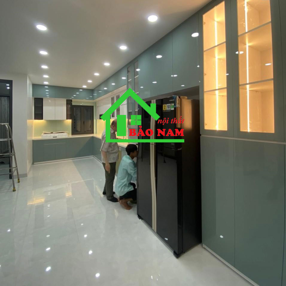 Thiết kế thi công tủ bếp acrylic an cường