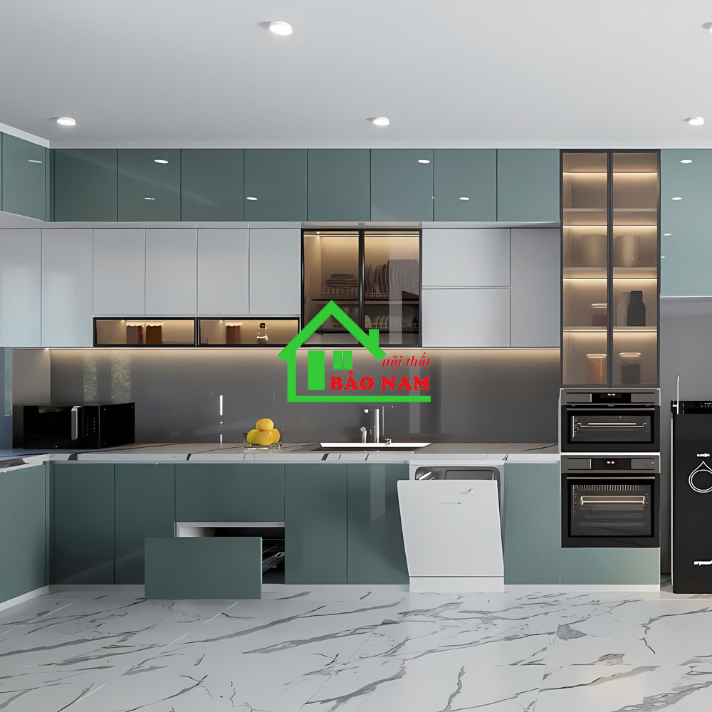 Tủ Bếp Acrylic An Cường Đẹp Hiện Đại TBA26