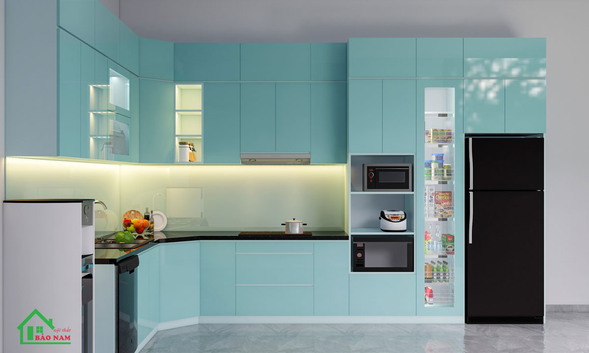 Mẫu Tủ Bếp Acrylic Đẹp Hiện Đại TBA28