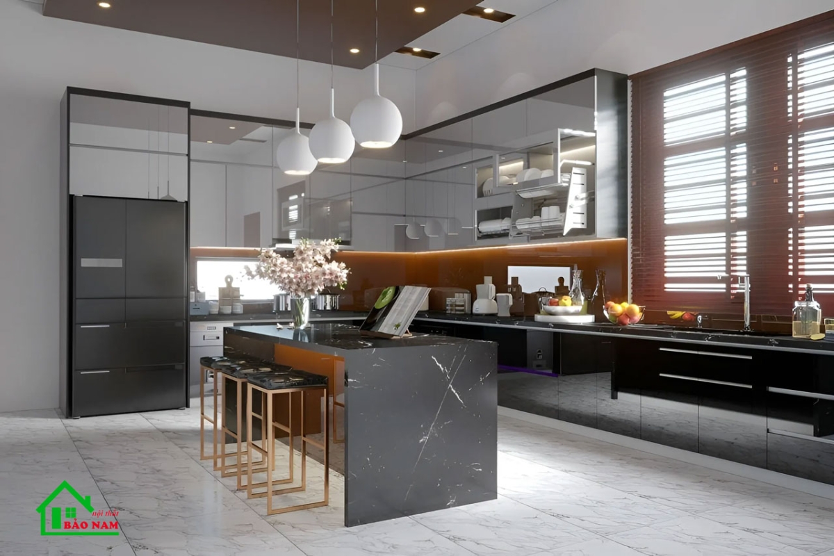 Tủ Bếp Acrylic Đẹp Hiện Đại TBA29