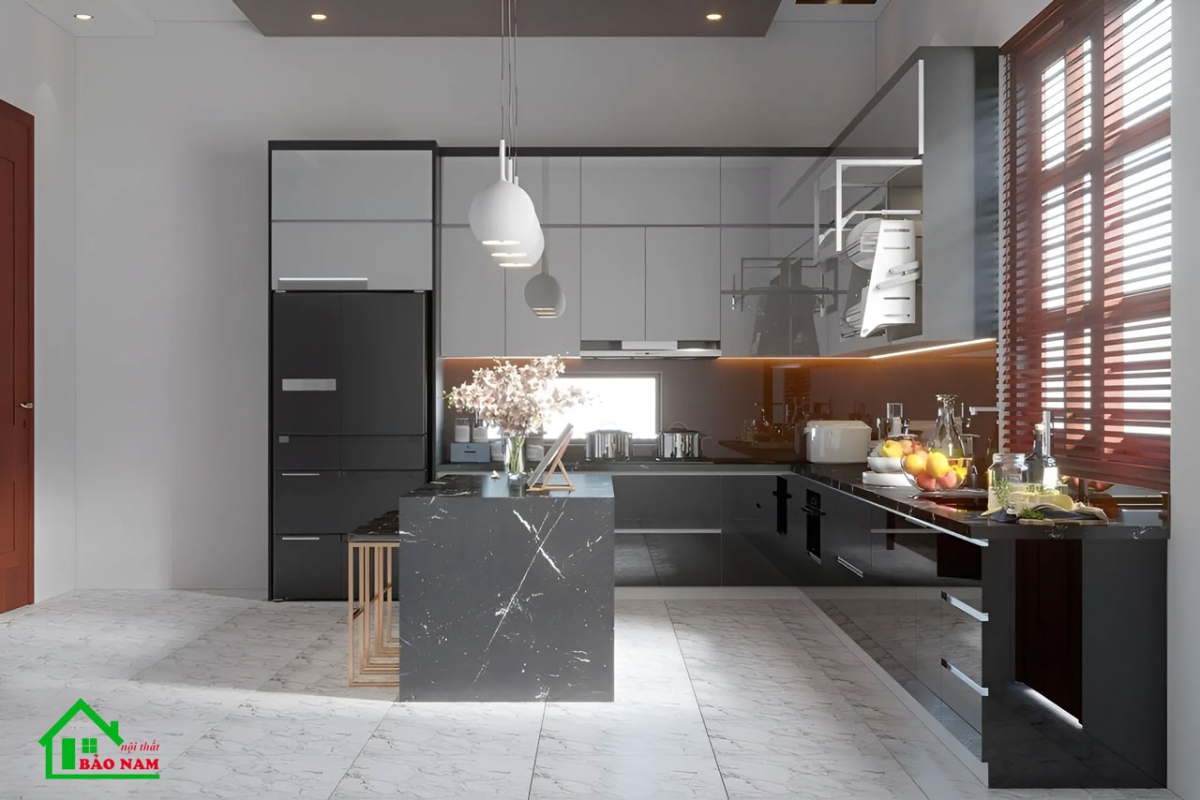 Mẫu tủ bếp acrylic đẹp hiện đại hot nhất 2024
