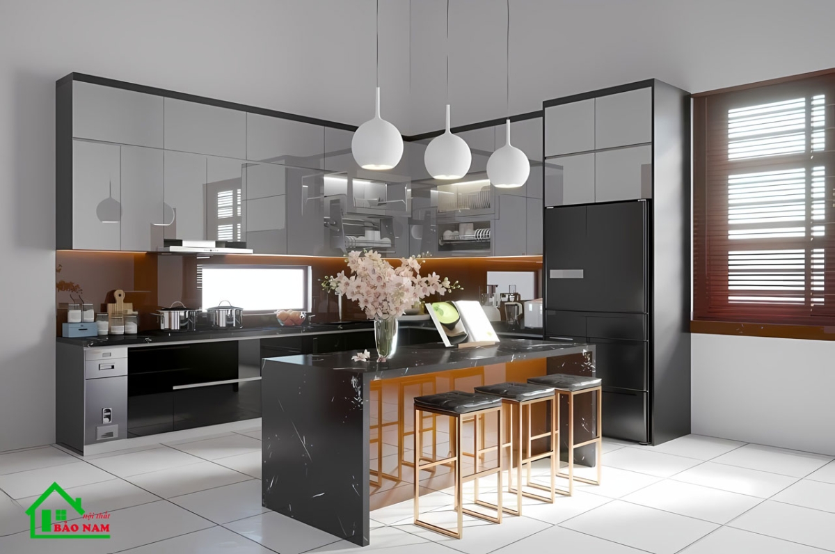 Tủ Bếp Acrylic Đẹp Hiện Đại TBA30