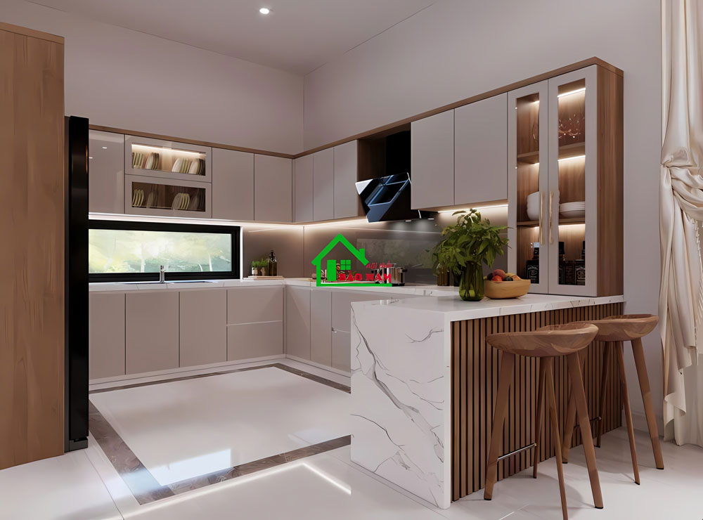Tủ Bếp Acrylic Đẹp Hiện Đại TBA32
