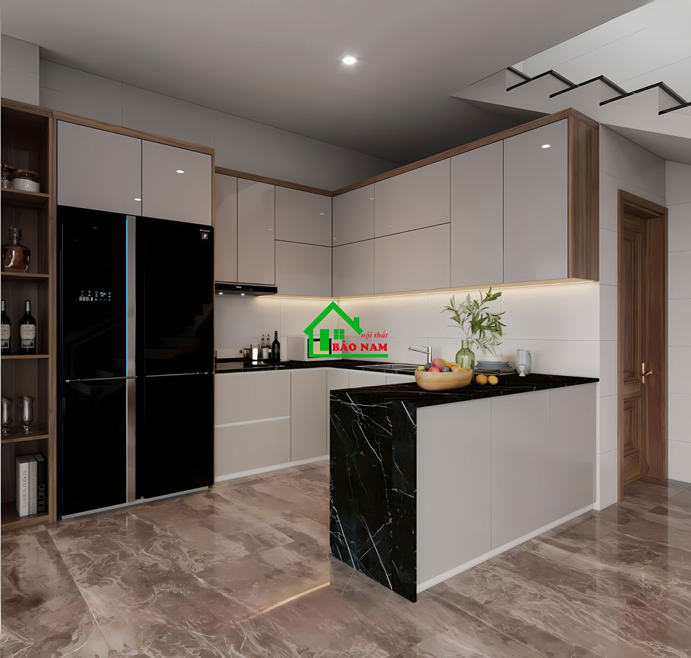 Tủ Bếp Acrylic Đẹp Hiện Đại TBA33