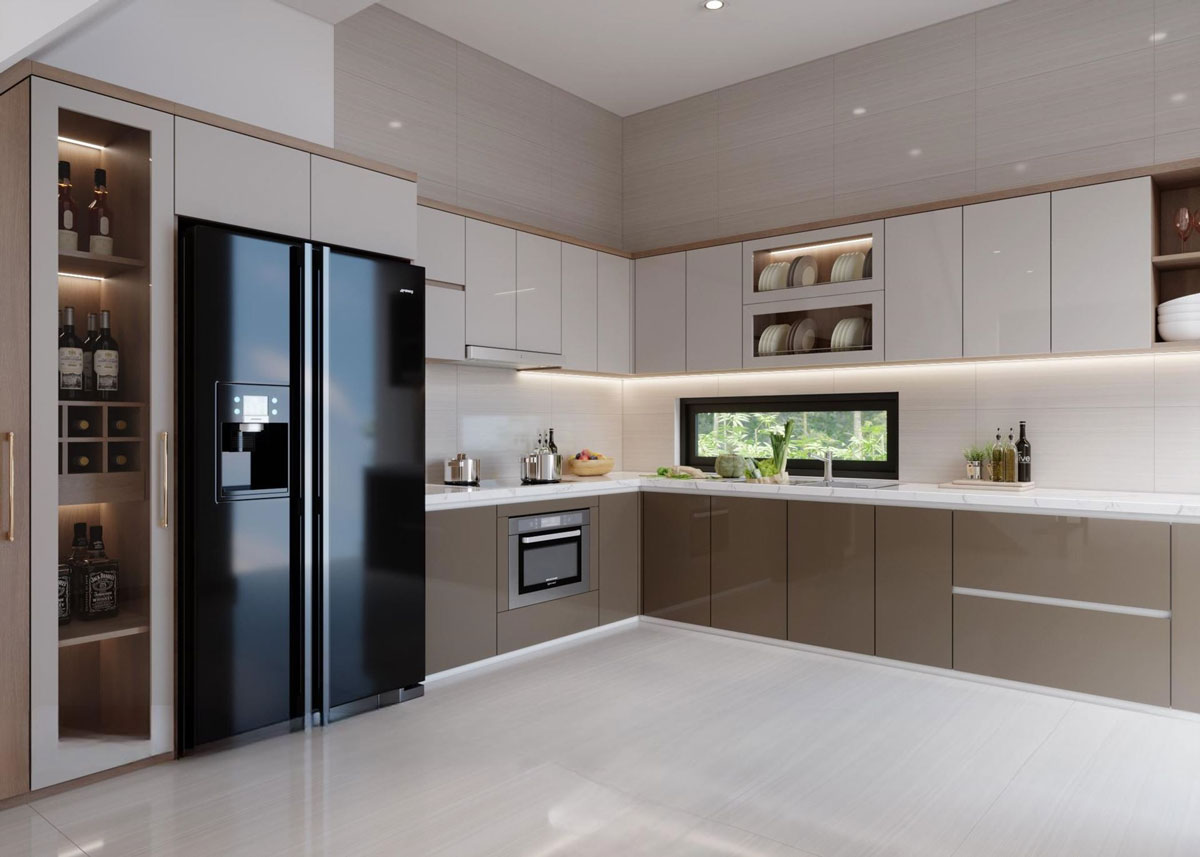 Tủ Bếp Acrylic Đẹp Hiện Đại TBA36