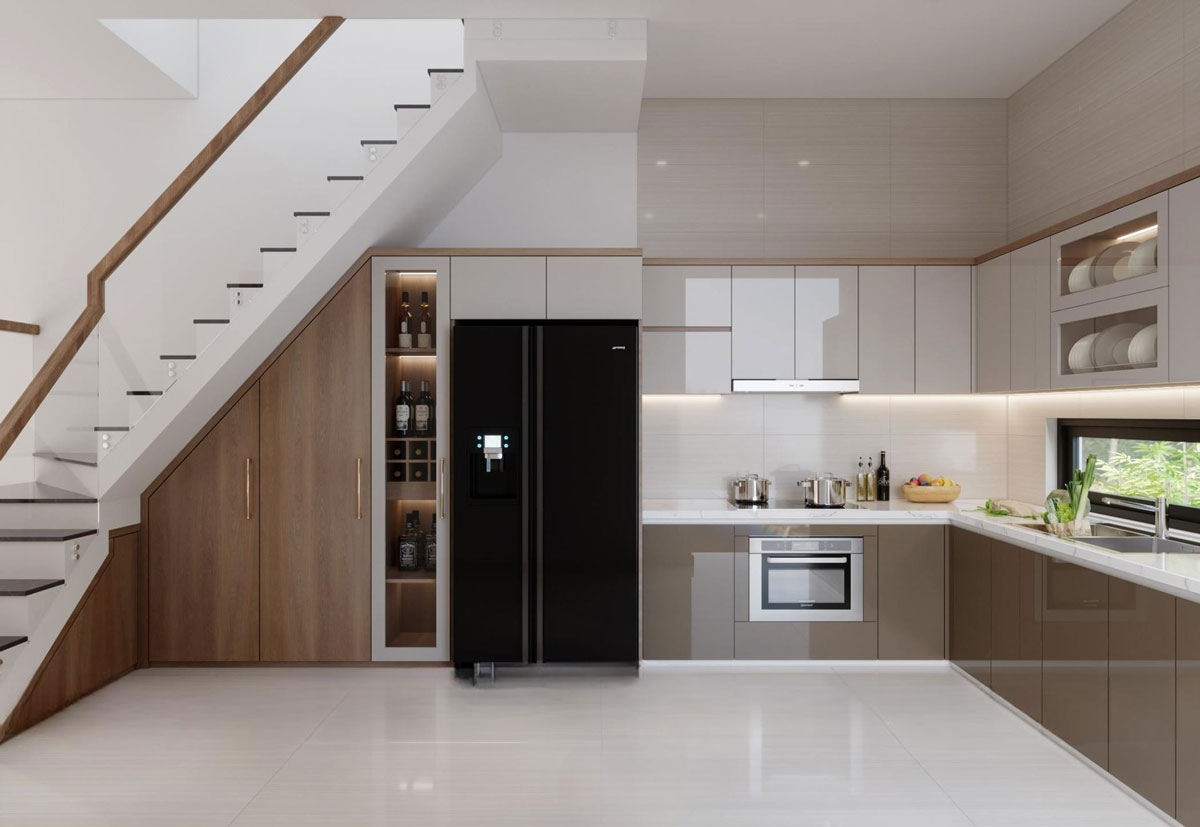 Tủ Bếp Acrylic Đẹp Hiện Đại TBA36