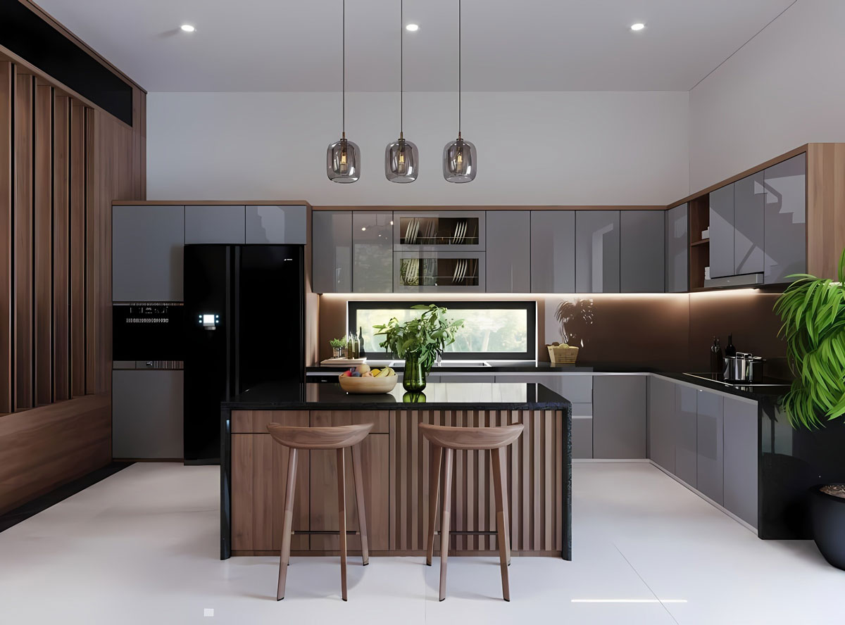 Tủ Bếp Acrylic Đẹp Hiện Đại TBA37