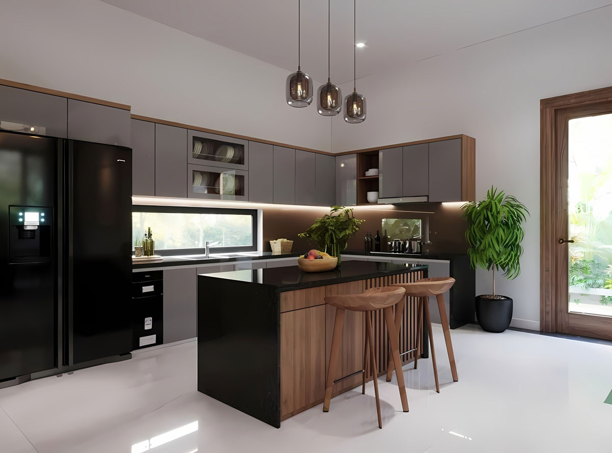 Mẫu Tủ Bếp Acrylic Đẹp Hiện Đại TBA37