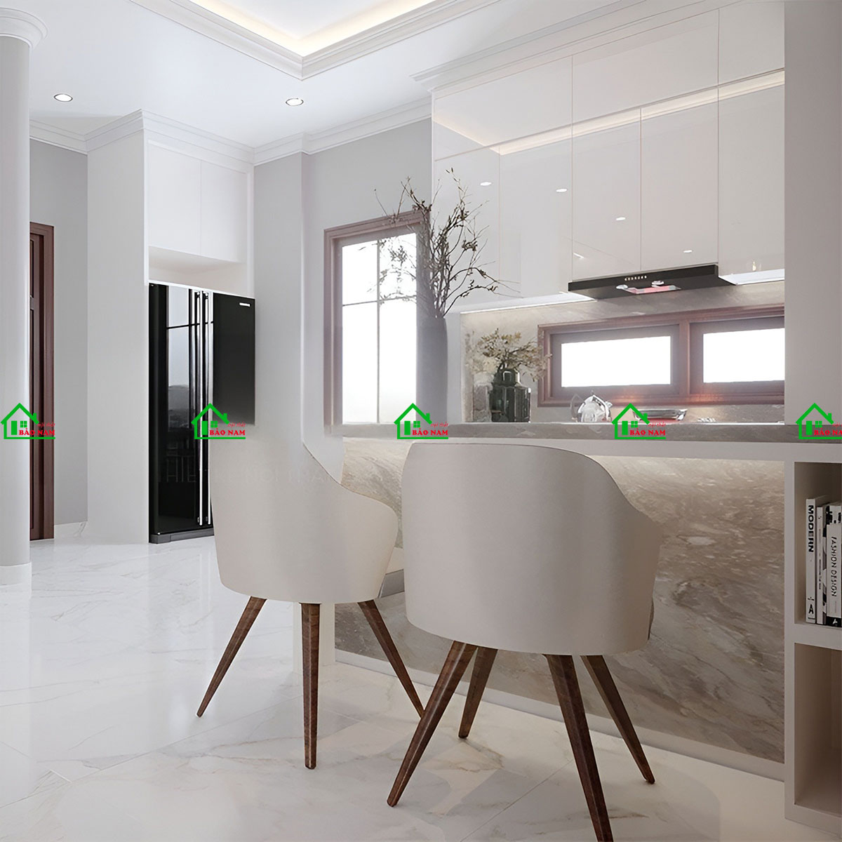 Mẫu tủ bếp acrylic đẹp hiện đại TBA40