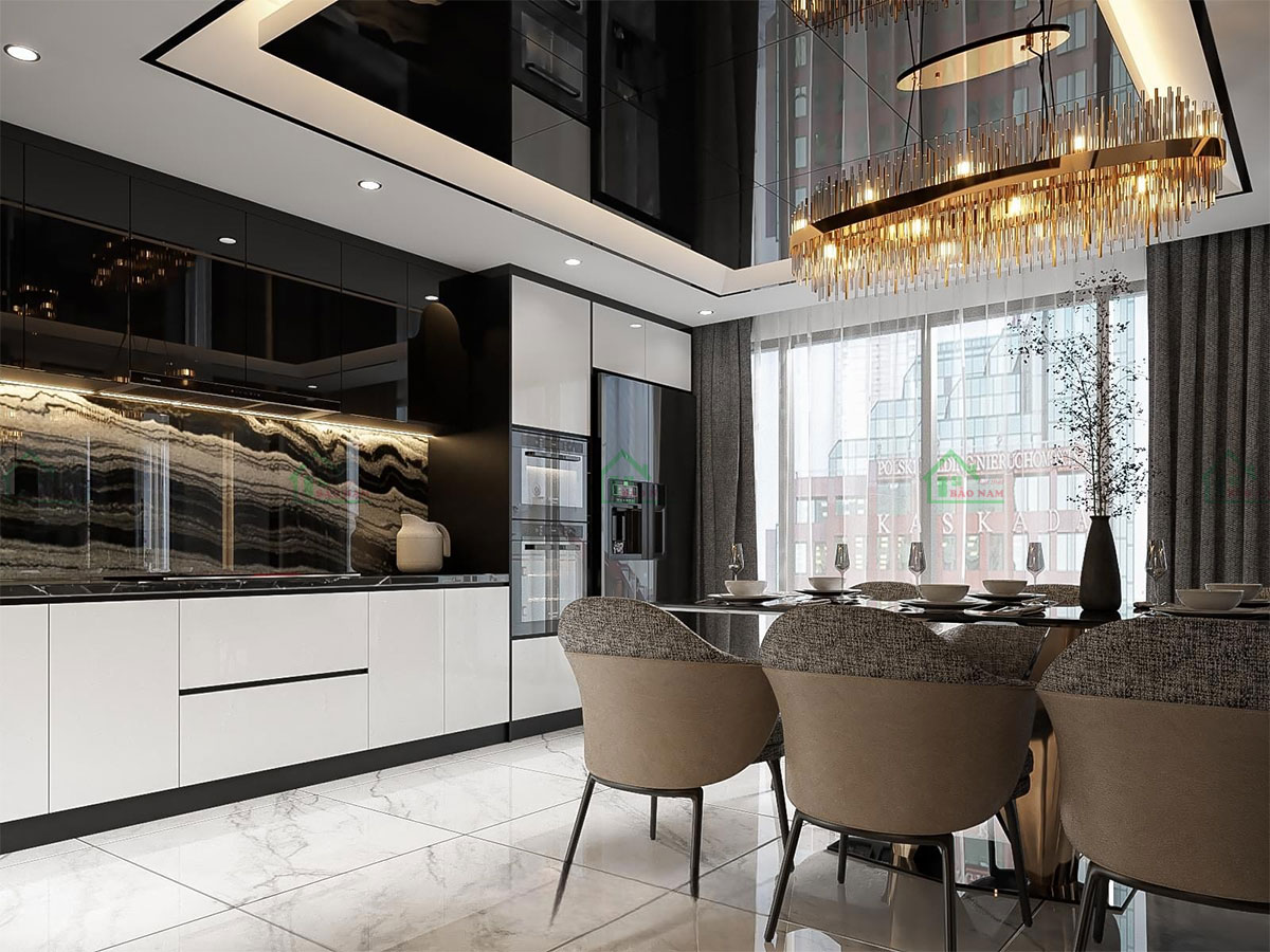 Tủ bếp acrylic có mức giá cạnh tranh, phù hợp với nhiều đối tượng khách hàng.