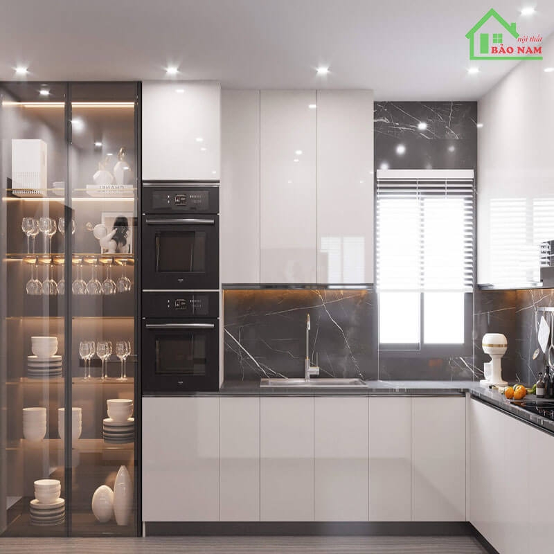 Tủ bếp acrylic hiện đại TBA11
