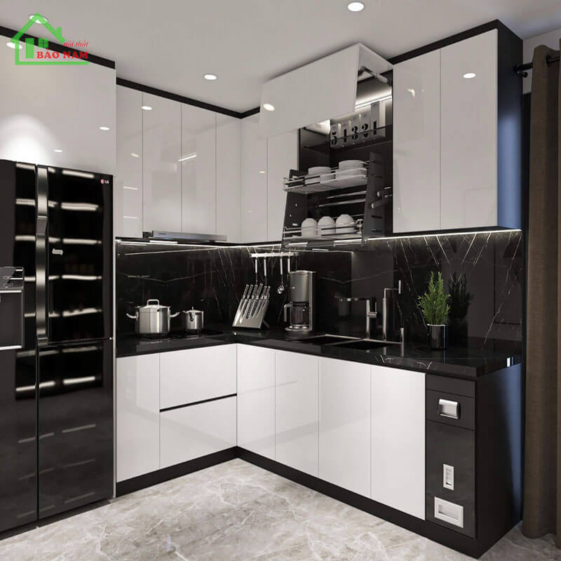 Tủ bếp acrylic hiện đại TBA12