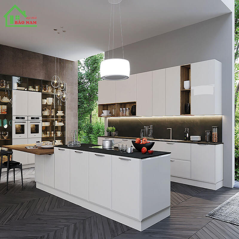 Tủ bếp acrylic hiện đại TBA13