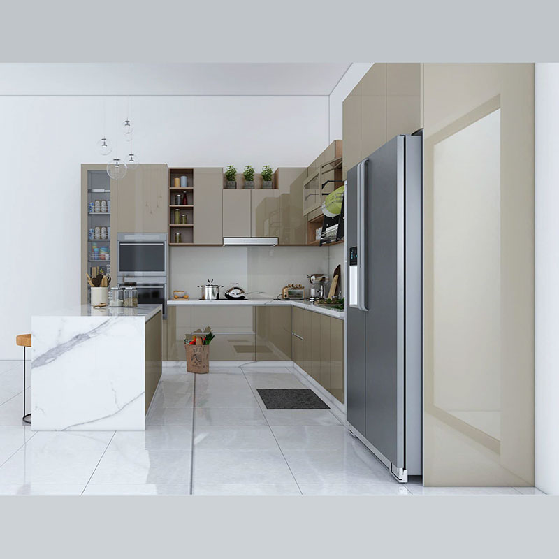 Mẫu Tủ Bếp Acrylic An Cường TBA22 Hiện Đại
