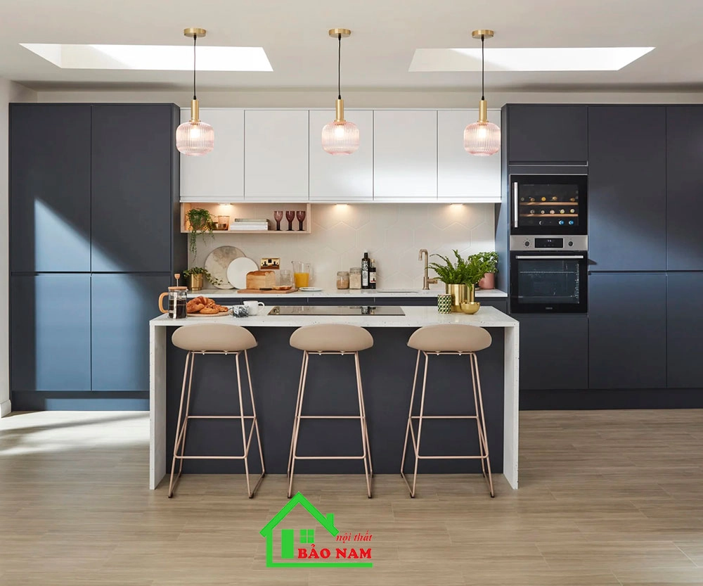 Mẫu tủ bếp nhựa laminate chống nước cao cấp