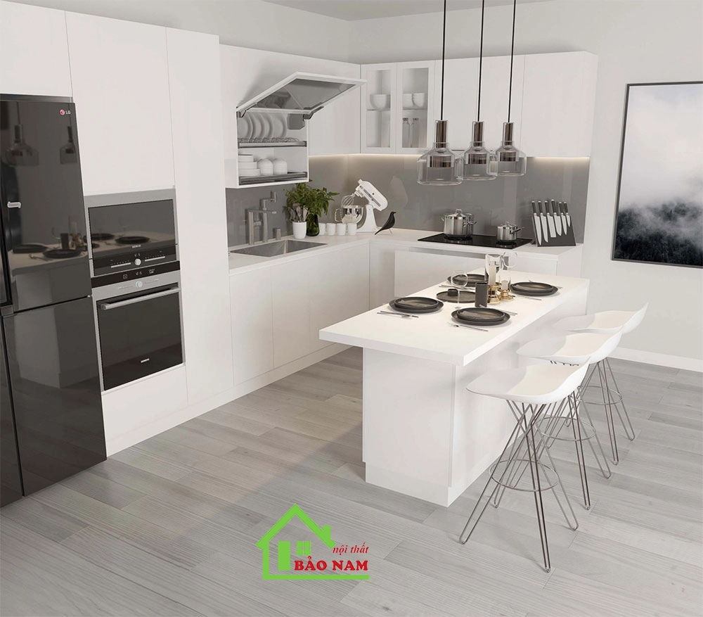 Thiết kế tủ bếp đẳng cấp cho gia chủ mệnh Kim.