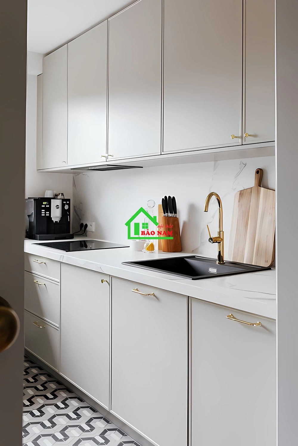 Thiết kế tủ bếp tiện lợi để tận dụng tối đa không gian lưu trữ và tiện ích cho mệnh Thổ