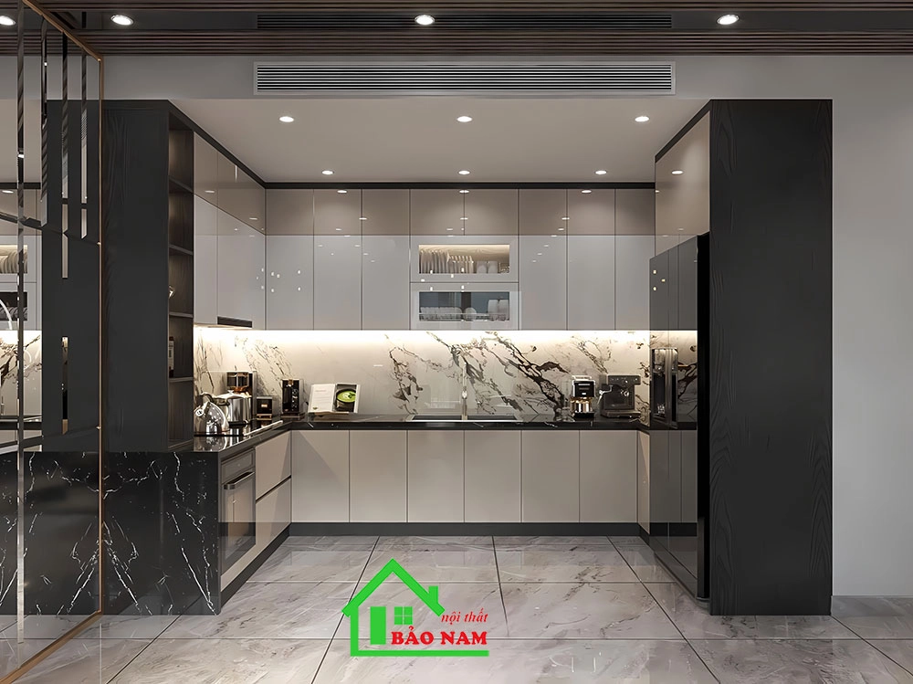 Thiết kế bếp acrylic an cường cao cấp