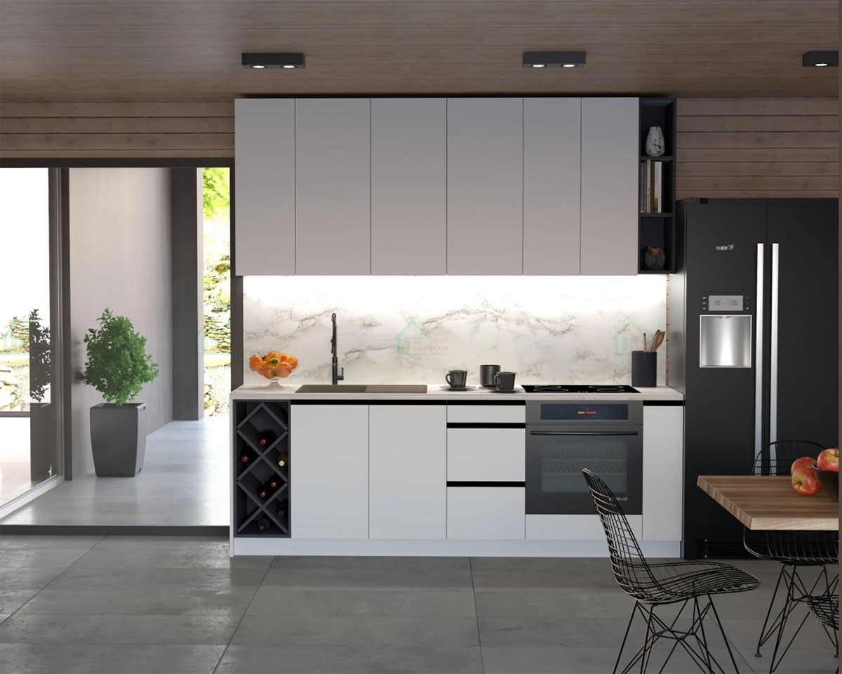 Tủ Bếp Chữ I Đẹp Hiện Đại TB58