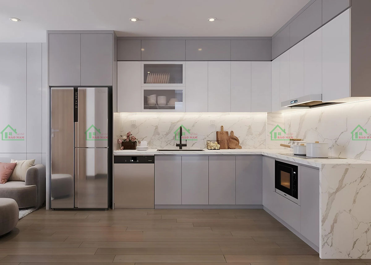 Tủ Bếp Chữ L TB79 - Giá Rẻ, Hiện Đại và Tiện Nghi