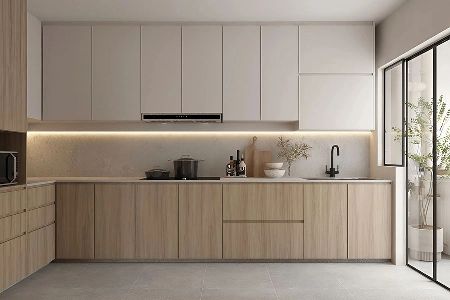 Tủ bếp TB90 thiết kế tối giản, hiện đại cho căn hộ