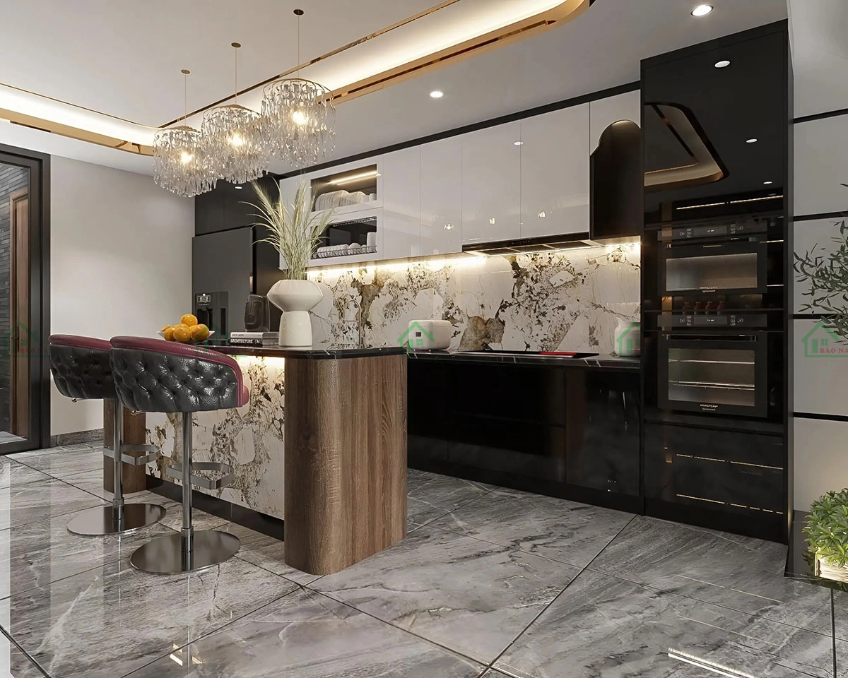 Bề mặt cánh bóng gương acrylic hiện đại cho không gian sang trọng