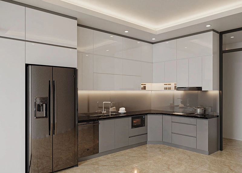 Thiết kế chữ L hiện đại tông màu trung tính