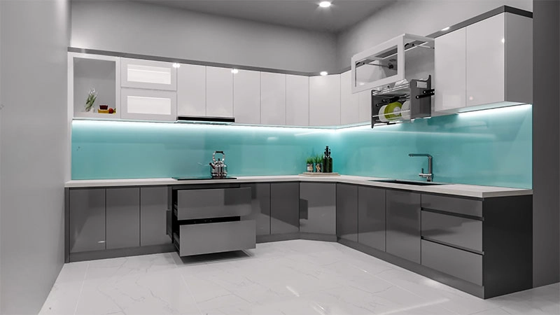 Phân chia phụ kiện, thiết bị tủ bếp hiện đại thông minh và hợp lý