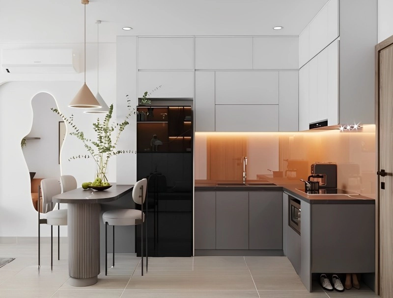 Mẫu thiết kế tủ bếp cho nhà nhỏ, diện tích hẹp