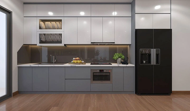 Tủ bếp chữ I đơn giản cho nhà có diện tích nhỏ