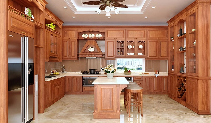 Tủ bếp gỗ tự nhiên cao cấp