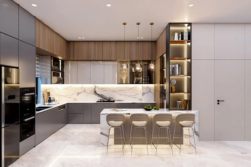 Thiết kế bếp tinh tế và thẩm mỹ