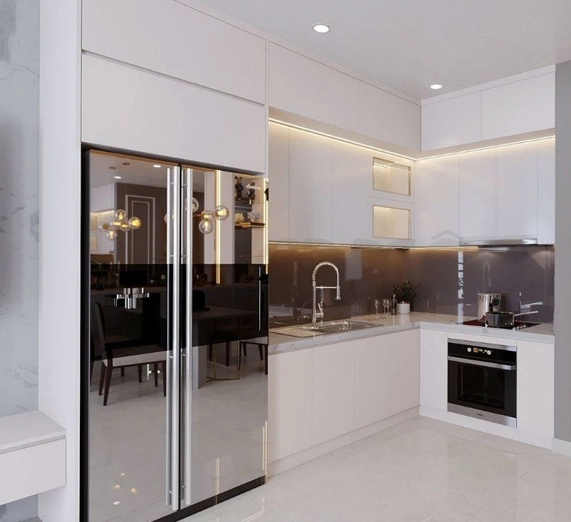 Tủ bếp Scandinavian mang đến đẹp đơn giản, thoáng đãng và tinh tế.
