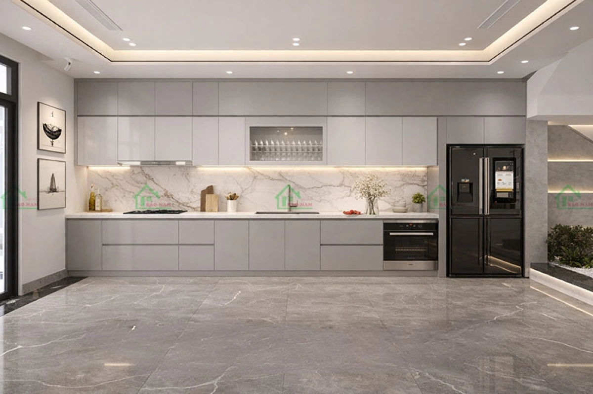 Tủ Bếp Gỗ Chữ I Nhỏ Gọn | Thi Công Theo Yêu Cầu Chuẩn Xưởng