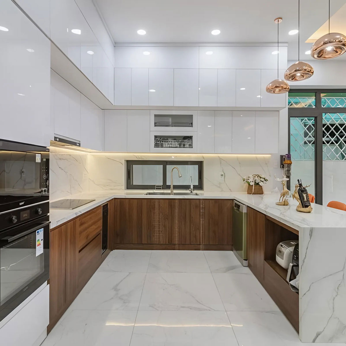 Tủ bếp gỗ công nghiệp đẹp hiện đại
