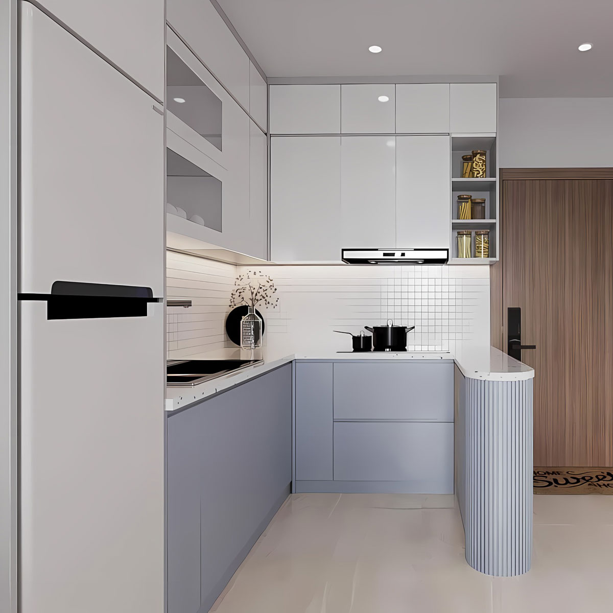 Mẫu tủ bếp gỗ an cường hiện đại cho nhà chung cư