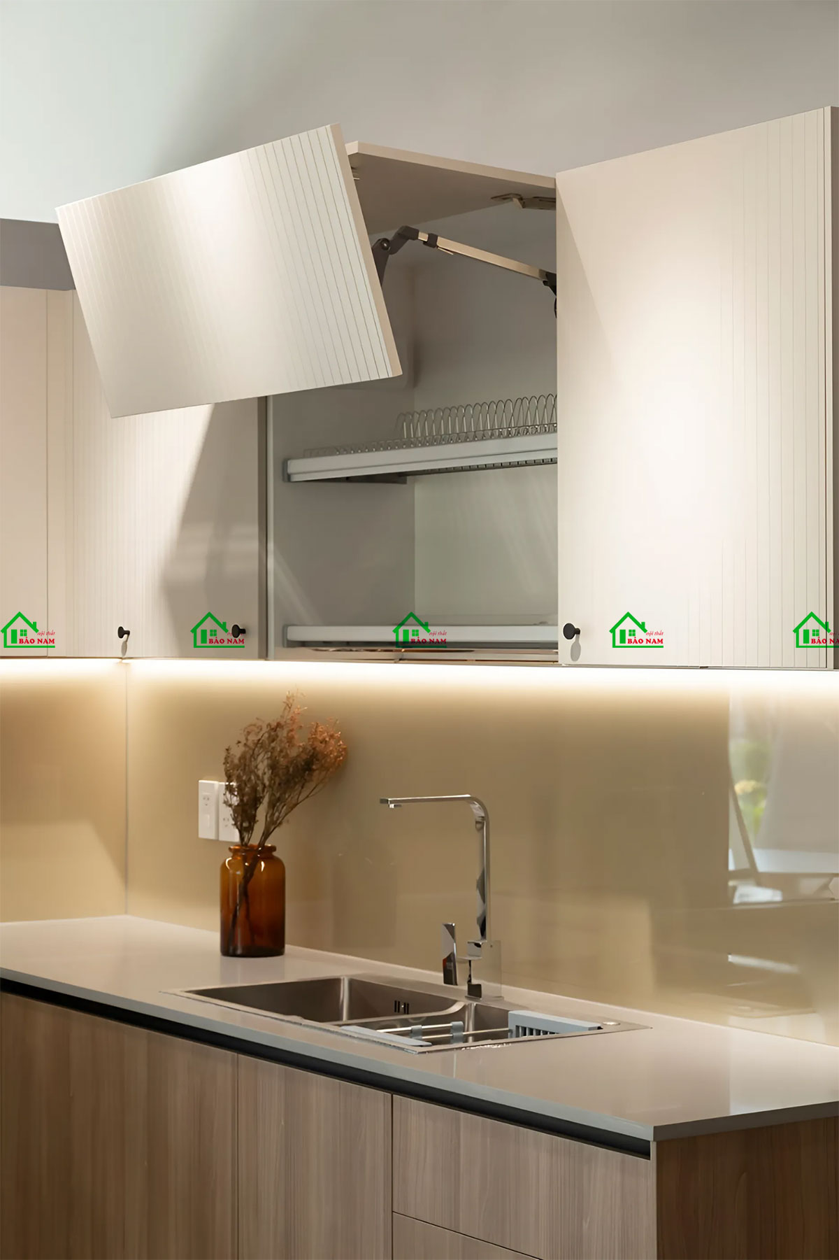 Mẫu tủ bếp mdf an cường đẹp hiện đại