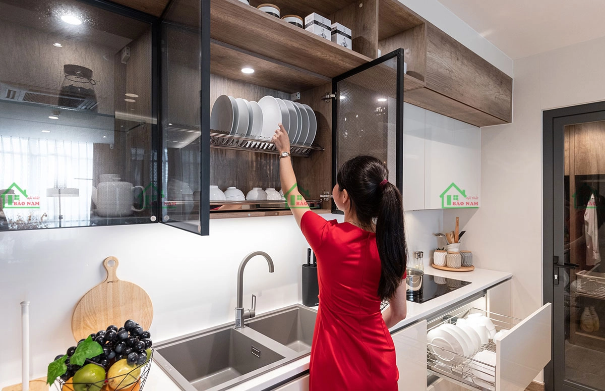 Tủ bếp gỗ MDF dễ dàng vệ sinh và bảo trì giữ độ bền cho sản phẩm